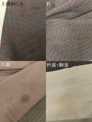 平和屋着物●洗える最高級着物 <英>はなぶさ謹製 小紋 丸文 洗える着物 AAAZ3293np