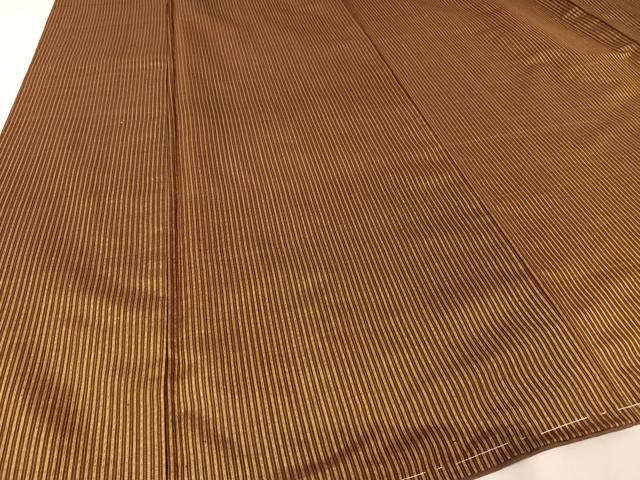 平和屋着物●黄八丈 紬 縞 正絹 逸品 未使用 AAAZ3300np