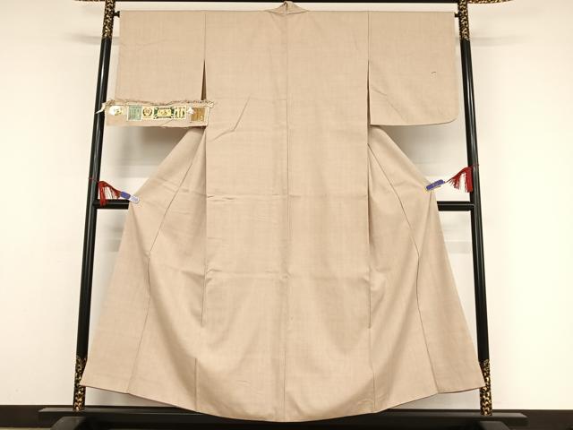平和屋着物●本場結城紬 重要無形文化財 色無地 亜麻色 藤貴 証紙付き 正絹 逸品 AAAZ3312np