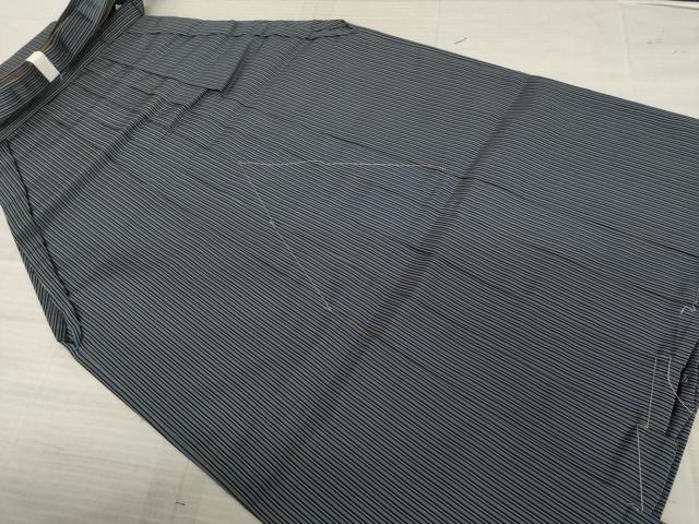 平和屋着物●男性 人間国宝 甲田綏郎 精好仙台平 馬乗り袴 縞 正絹 逸品 AAAZ3721ck