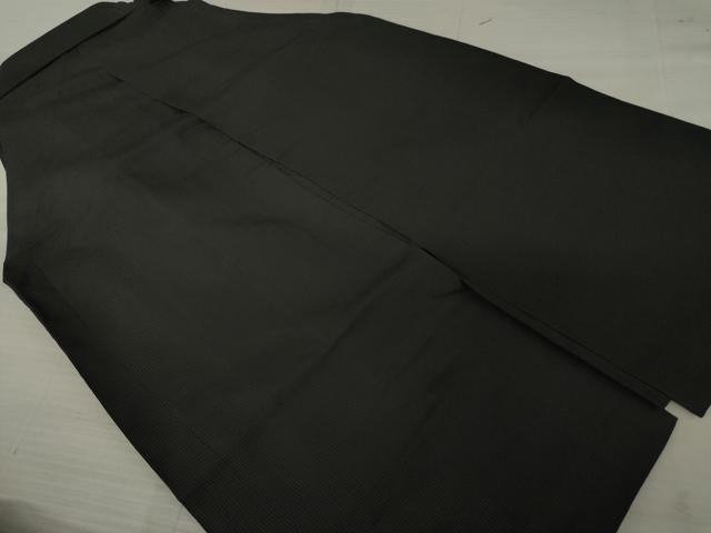 平和屋着物●男性 馬乗り袴 縞 黒地 正絹 逸品 AAAZ3727ck