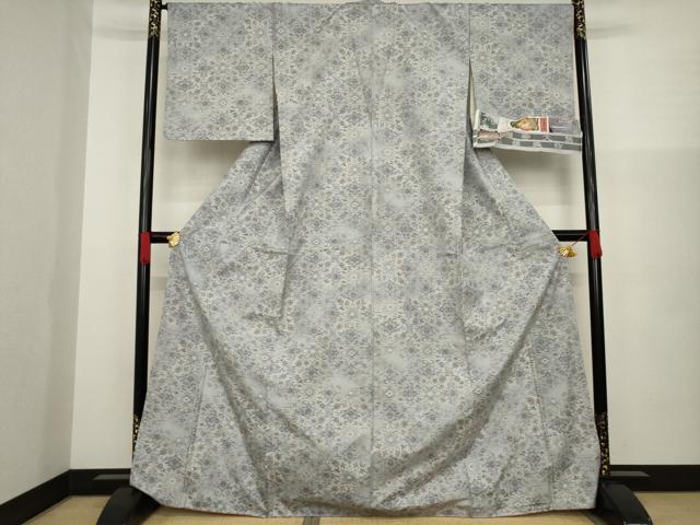 平和屋着物●都喜ヱ門 本場大島紬 白大島 一元7マルキ 総絣 銀彩更紗 藤絹織物謹製 証紙付き 正絹 逸品 未使用 AAAZ3789ck
