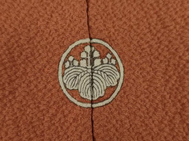 平和屋着物●ファッションデザイナー 花井幸子 色無地 柿渋色 正絹 逸品 AAAZ3793ck