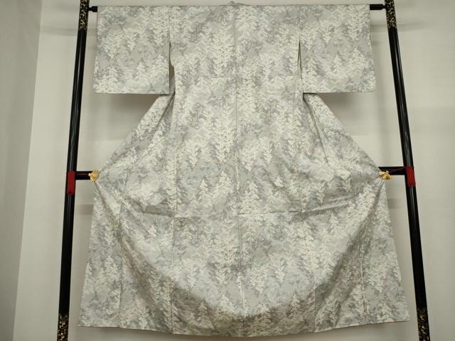 平和屋着物●本場大島紬 白大島 樹林文 正絹 逸品 AAAZ3805ck