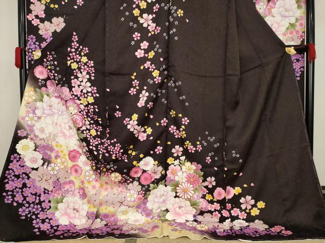 平和屋着物●豪華振袖 刺繍 舞花文 暈し染め 金彩 仮絵羽 逸品 未使用 AAAZ3832ck