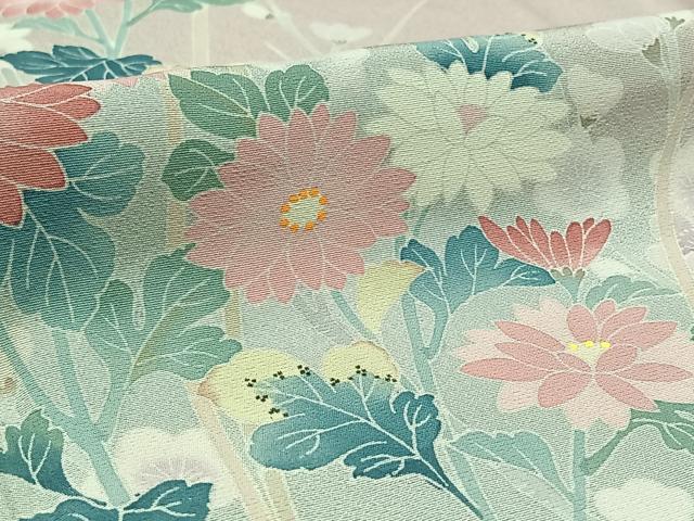 平和屋着物▽訪問着 単衣 作家物 草花文 暈し染め 正絹 逸品 未使用 AAAZ3970jh