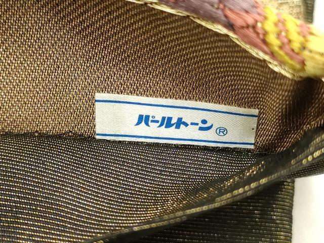 平和屋着物▼六通柄袋帯 唐織 草花文 横笛 金糸 正絹 逸品 AAAZ4063wj