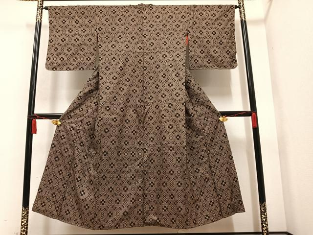 平和屋着物●本場大島紬 割り込み絣 菱丸文 正絹 逸品 未使用 AAAZ4492ph