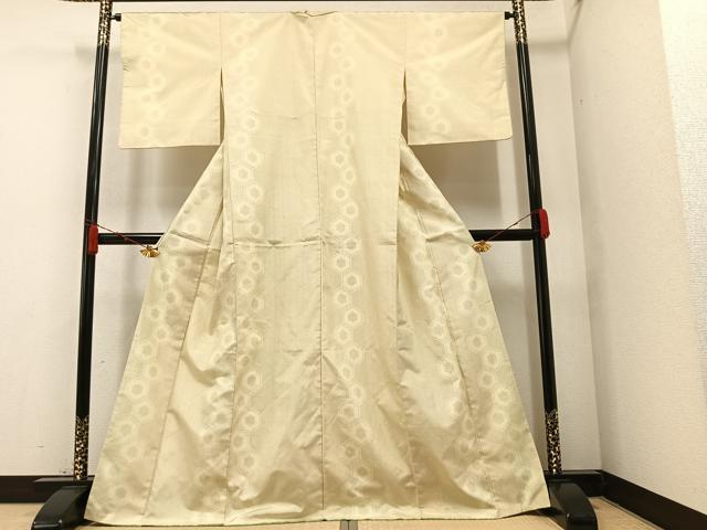 平和屋着物●上質な紬 亀甲間道 正絹 逸品 AAAZ4501ph