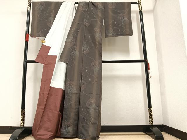 平和屋着物●本場大島紬 源氏車花文 正絹 逸品 AAAZ4503ph