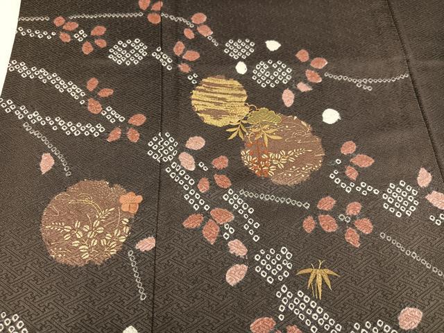 平和屋着物●訪問着 駒刺繍 絞り 松竹梅 金彩 正絹 逸品 AAAZ4544ph