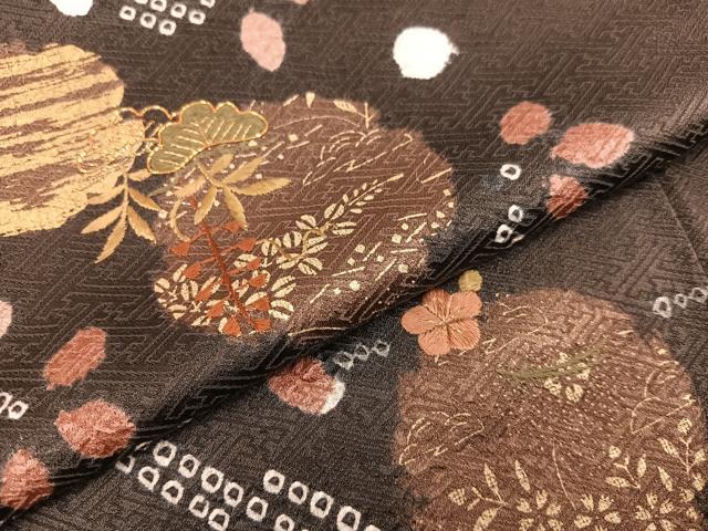 平和屋着物●訪問着 駒刺繍 絞り 松竹梅 金彩 正絹 逸品 AAAZ4544ph