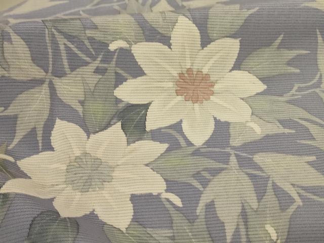 平和屋着物*夏物 訪問着 絽 手描き 草花文 正絹 逸品 AAAZ4641jd