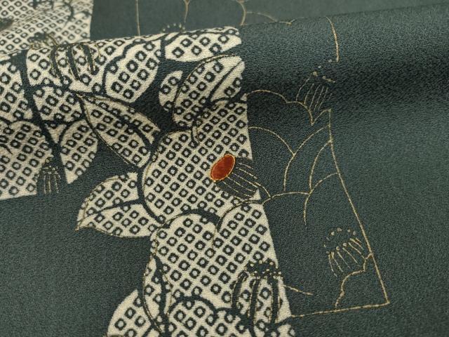 平和屋着物●訪問着 刺繍 短冊花文 椿 金彩 東武百貨店扱い 正絹 逸品 AAAZ4772ck