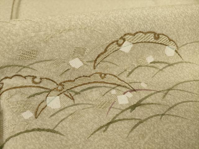 平和屋着物●訪問着 雪芝文 地紋起こし 暈し染め 金彩 正絹 逸品 AAAZ4777ck