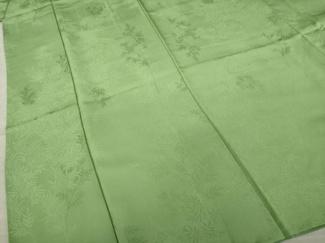 平和屋着物●上質な色無地 葉尽くし地紋 柳茶色 正絹 逸品 AAAZ4793ck