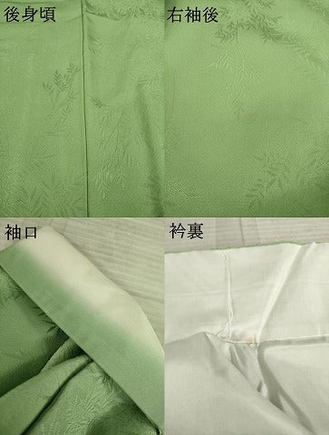 平和屋着物●上質な色無地 葉尽くし地紋 柳茶色 正絹 逸品 AAAZ4793ck