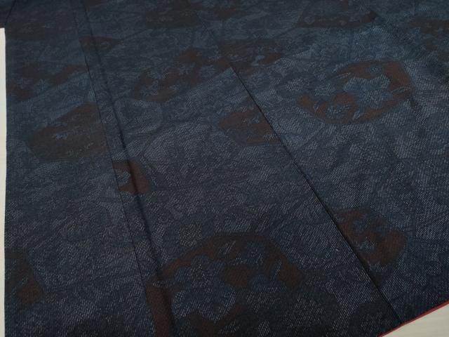 平和屋着物●結城紬 草花文 正絹 逸品 AAAZ4798ck