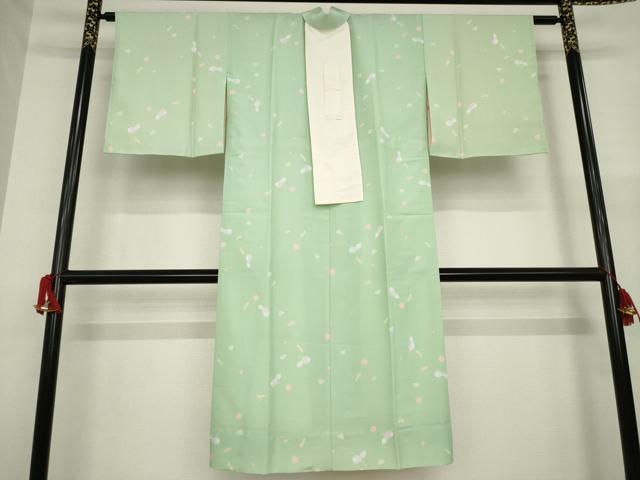 平和屋着物●長襦袢 無双仕立て 瓢箪花文 半衿刺繍 正絹 逸品 未使用 AAAZ4847ck