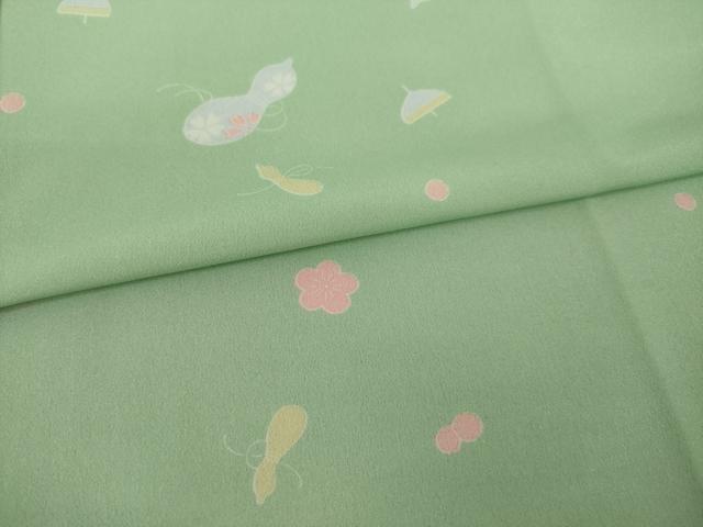 平和屋着物●長襦袢 無双仕立て 瓢箪花文 半衿刺繍 正絹 逸品 未使用 AAAZ4847ck