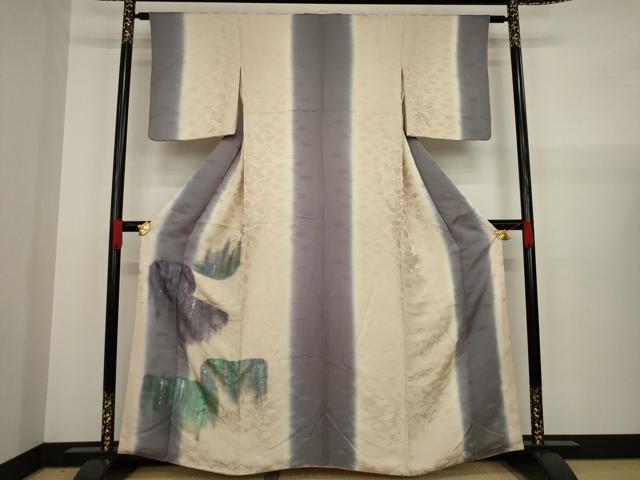 平和屋着物●訪問着 オーロラ 暈し染め 銀彩 正絹 逸品 AAAZ4860ck