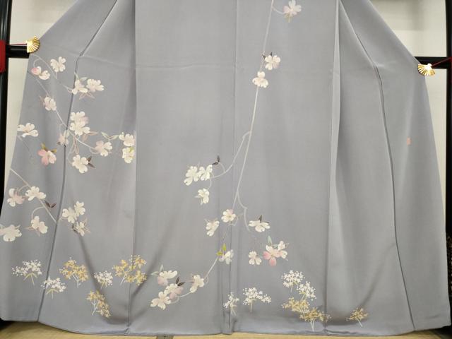 平和屋着物●本加賀友禅作家 茶谷孝志 訪問着 枝花文 正絹 逸品 AAAZ4869ck