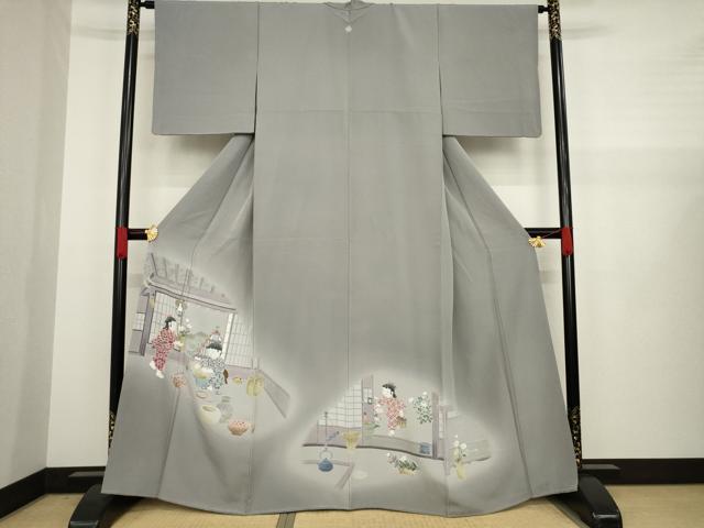 平和屋着物●豪華色留袖 友禅 童子 暈し染め 正絹 逸品 AAAZ4875ck