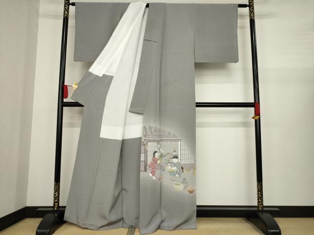 平和屋着物●豪華色留袖 友禅 童子 暈し染め 正絹 逸品 AAAZ4875ck