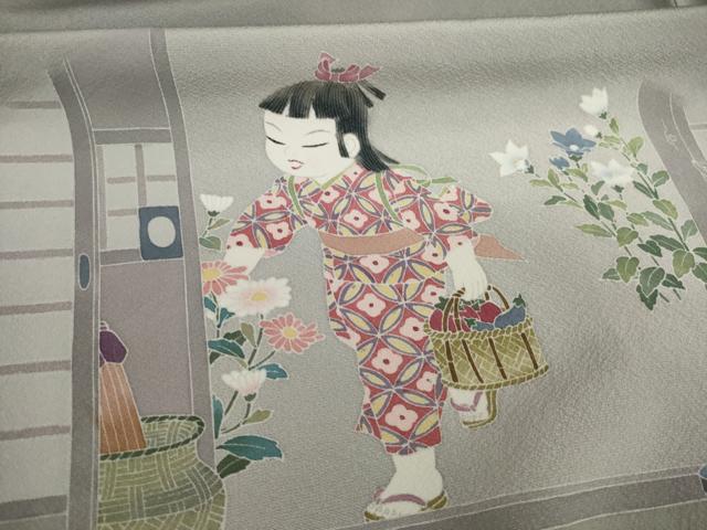 平和屋着物●豪華色留袖 友禅 童子 暈し染め 正絹 逸品 AAAZ4875ck