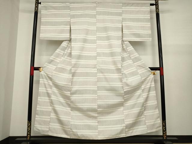 平和屋着物●本場大島紬 白大島 100亀甲 横段文 正絹 逸品 AAAZ4877ck