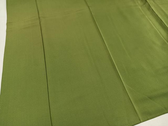 平和屋着物●上質な色無地 草色 正絹 逸品 AAAZ4885ph