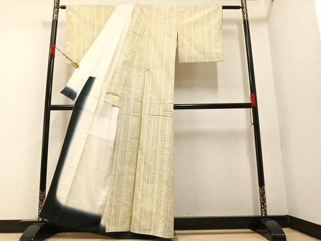 平和屋着物●本場大島紬 薩摩結城 笹竹文 正絹 逸品 AAAZ4886ph