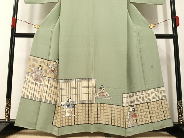 平和屋着物●豪華色留袖 作家物 手描き 女人文 正絹 逸品 AAAZ4888ph