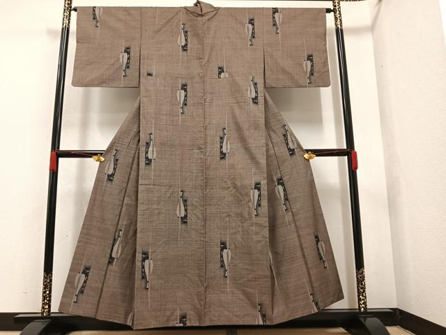 平和屋着物●本場大島紬 カタス9マルキ 草木間道 正絹 逸品 AAAZ4909ph