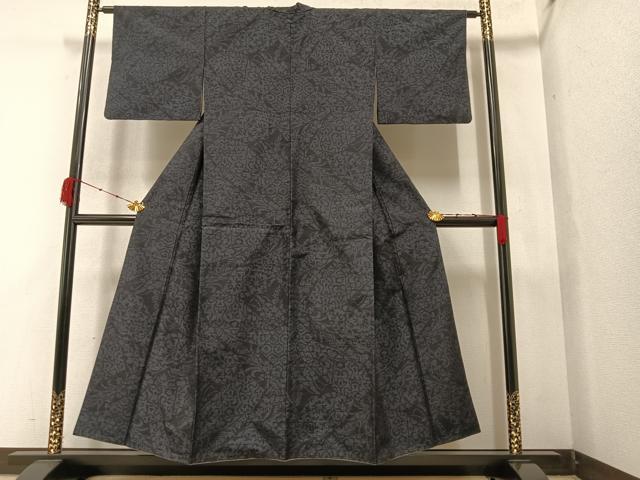 平和屋着物●結城紬 花唐草文 正絹 逸品 AAAZ4920ph
