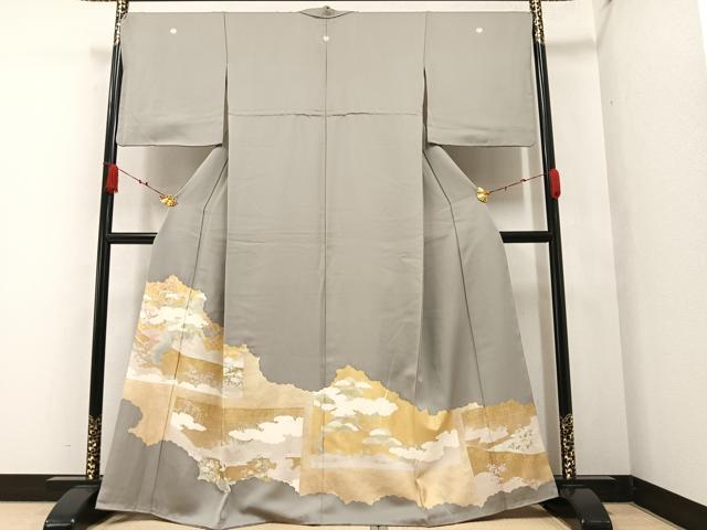 平和屋着物●豪華色留袖 駒刺繍 松竹梅文 金彩 正絹 逸品 AAAZ4942ph