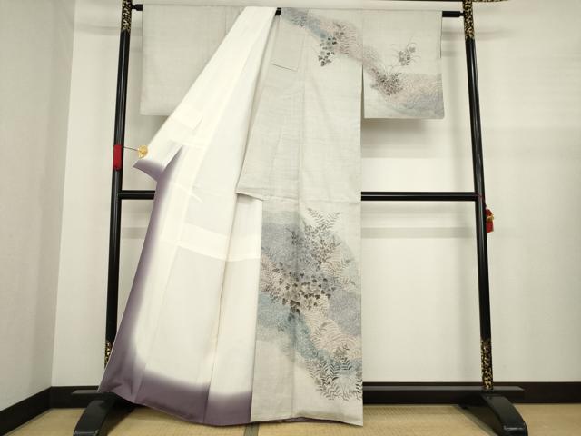 平和屋着物●本場大島紬 訪問着 100亀甲 草花文 正絹 逸品 AAAZ4961ck