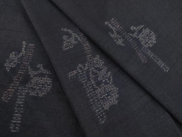 平和屋着物●結城紬 100亀甲 短冊花文 飛び亀甲柄 ロング丈 正絹 逸品 AAAZ5006ck
