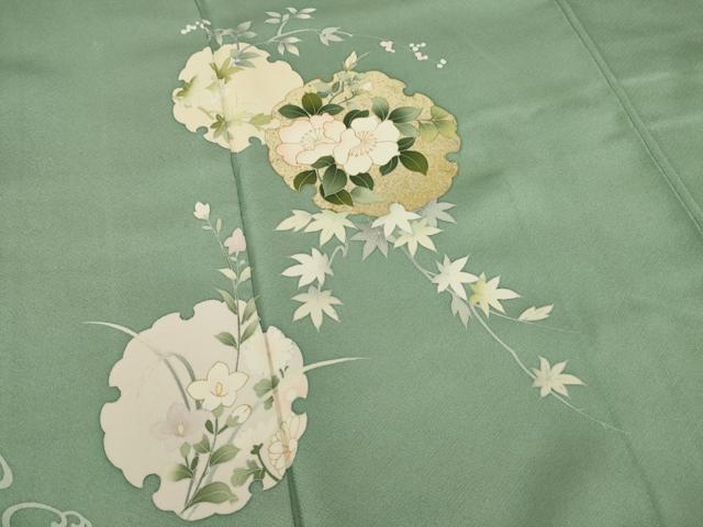 平和屋着物●訪問着 雪輪花文 金彩 正絹 逸品 AAAZ5018ck