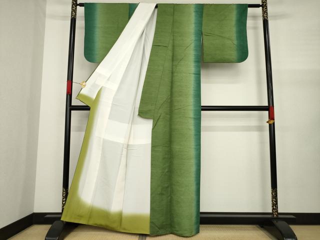 平和屋着物●上質な紬 間道 暈し染め 正絹 逸品 AAAZ5022ck