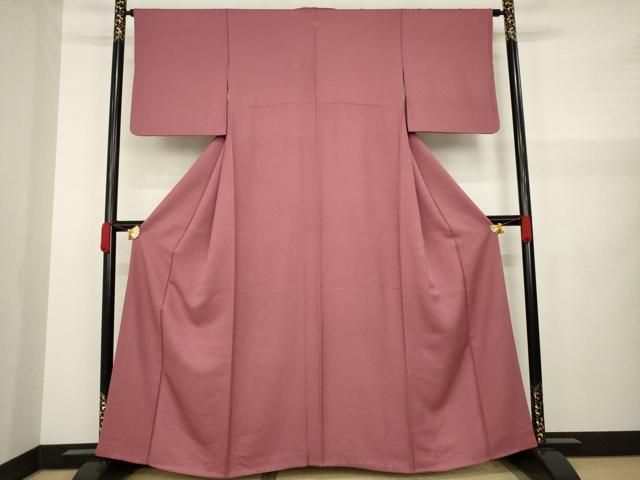 平和屋着物●上質な色無地 浅蘇芳色 正絹 逸品 AAAZ5030ck