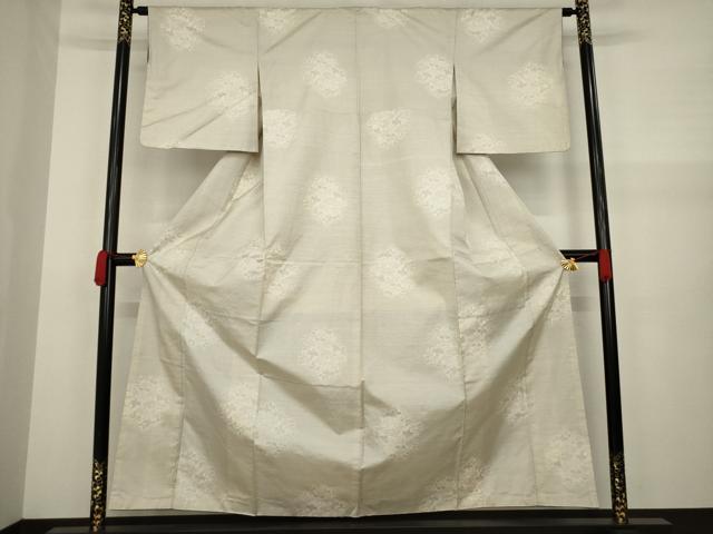 平和屋着物●本場大島紬 白大島 花丸文 正絹 逸品 AAAZ5040ck