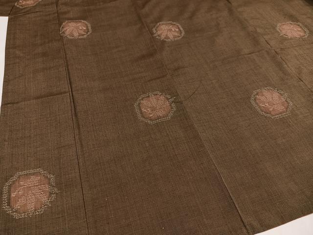 平和屋着物●結城紬 80亀甲 亀甲草花文 正絹 逸品 AAAZ5055ph