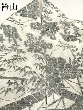 平和屋着物●本場小千谷紬 草花文 正絹 逸品 AAAZ5093ph