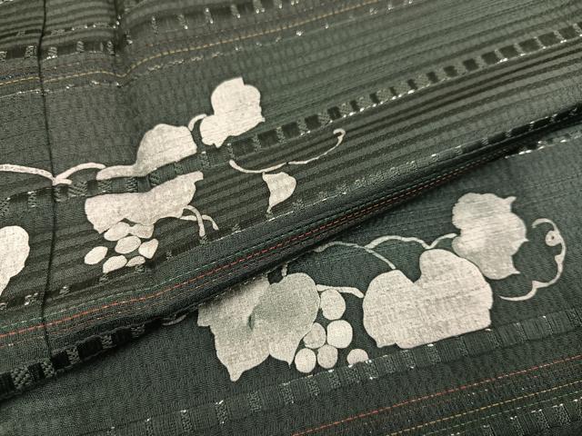 平和屋着物●訪問着 ろうけつ染め 葡萄蔦の葉 銀糸 正絹 逸品 AAAZ5099ph