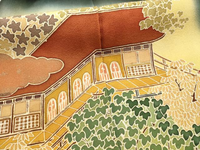 平和屋着物■豪華黒留袖 作家物 風景文 暈し染め 金彩 正絹 逸品 AAAZ5432ma