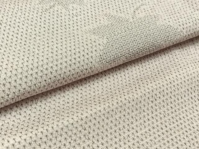平和屋着物▽本塩沢 単衣 110亀甲 舞葉文 正絹 逸品 AAAZ5695jh