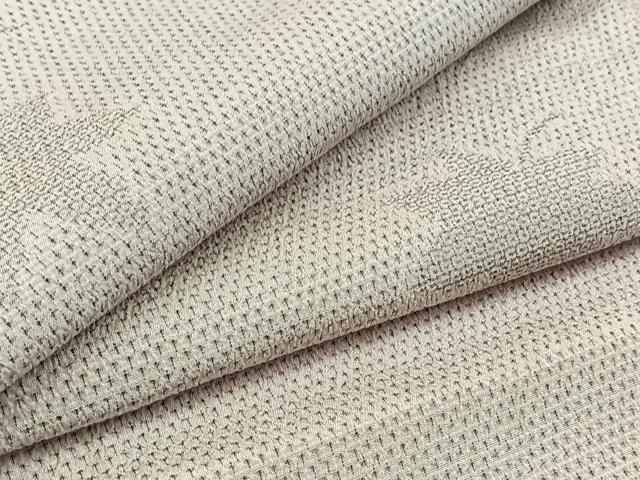 平和屋着物▽本塩沢 単衣 110亀甲 舞葉文 正絹 逸品 AAAZ5695jh