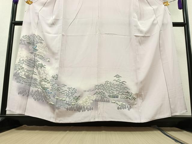 平和屋着物▽訪問着 単衣 風景文 暈し染め 正絹 逸品 AAAZ5699jh