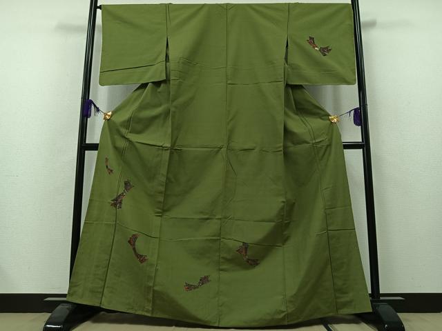 平和屋着物▽訪問着 単衣 切嵌束ね熨斗文 金糸 正絹 逸品 AAAZ5707jh